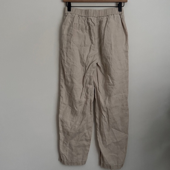 Quince Linen Pants driftwood elastic waist XS - Picture 3 of 7